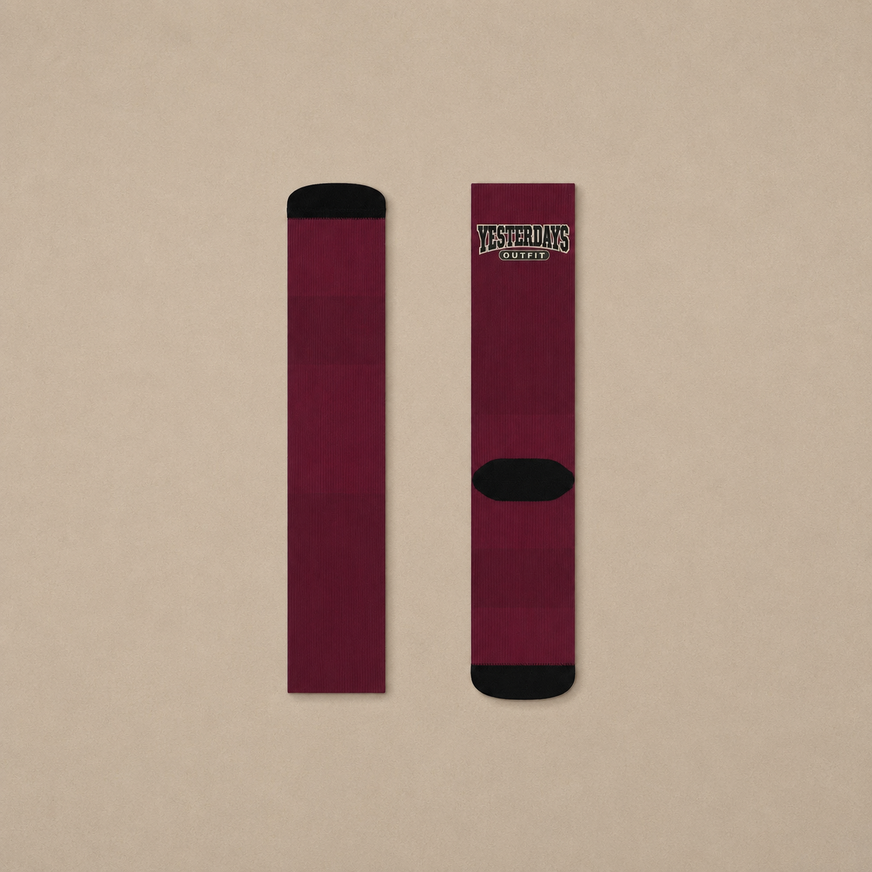 Yesterdays Outfit | Burgundy Varsity Crew Socks