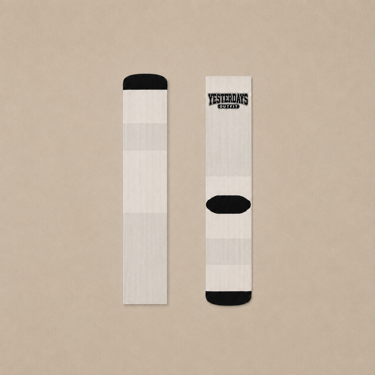 Varsity | Ecru Crew Socks