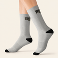 Varsity | Ecru Crew Socks