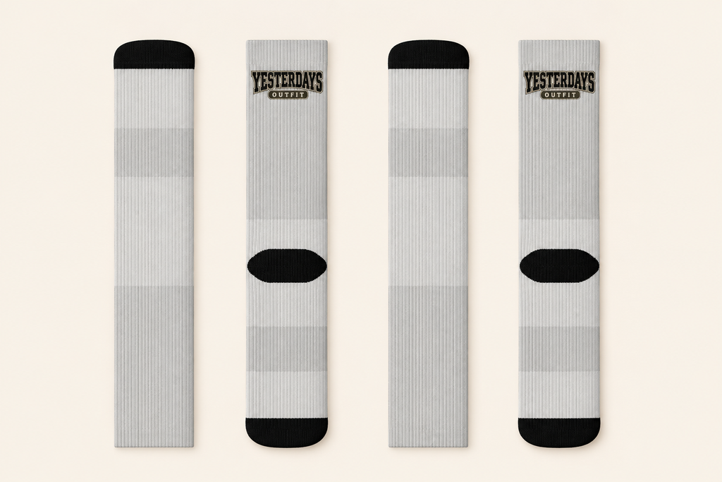 Varsity | Ecru Crew Socks