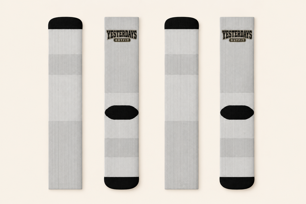 Varsity | Ecru Crew Socks