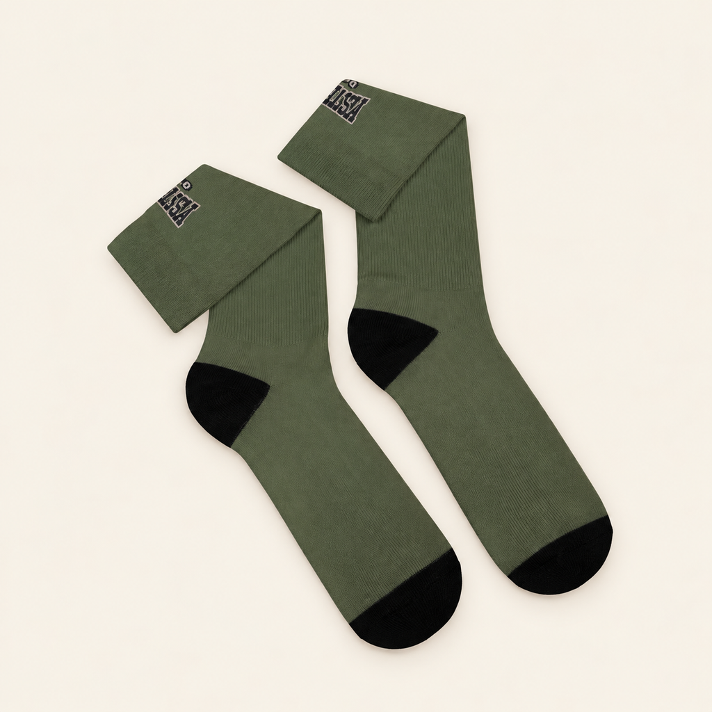 Varsity Olive Crew Socks