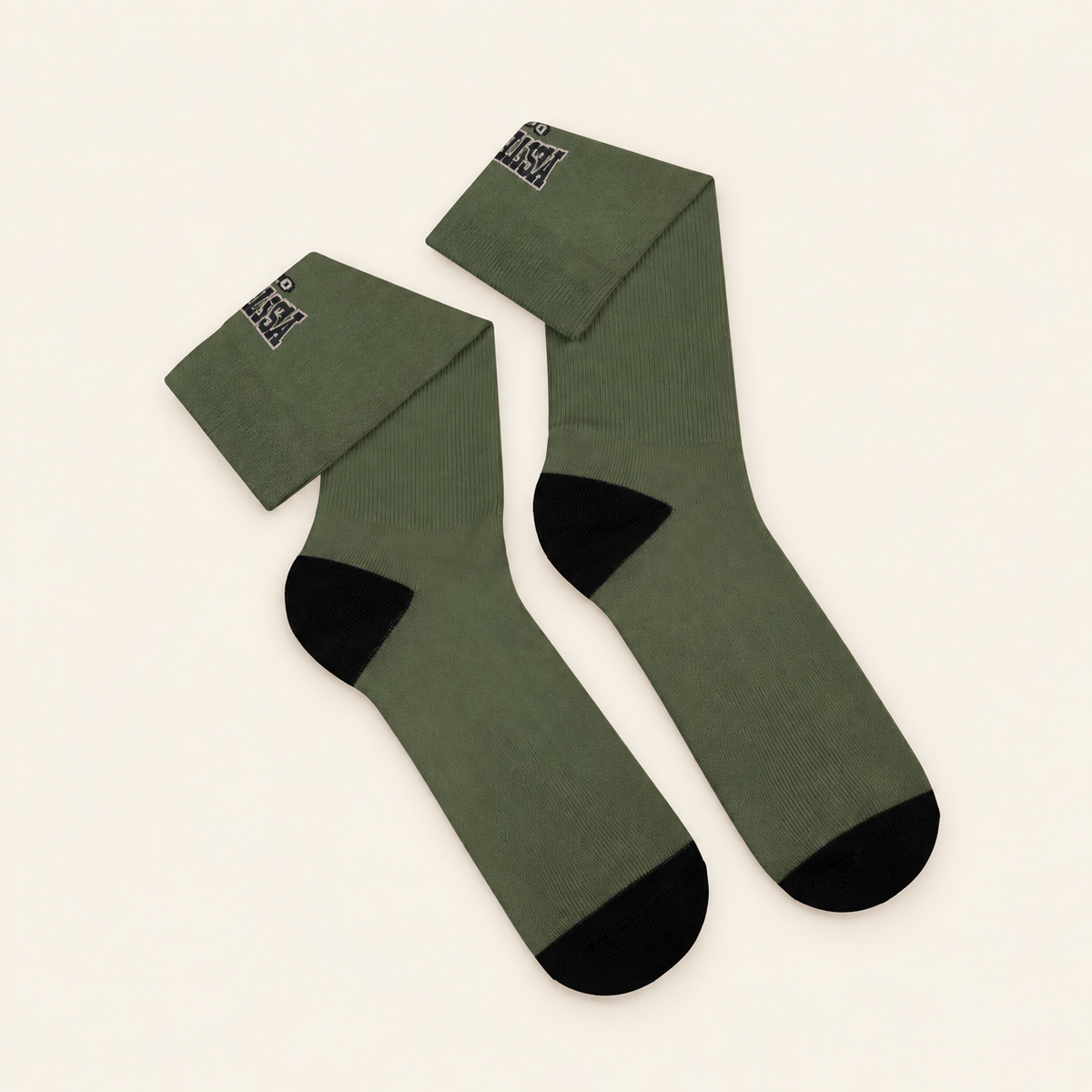 Varsity Olive Crew Socks