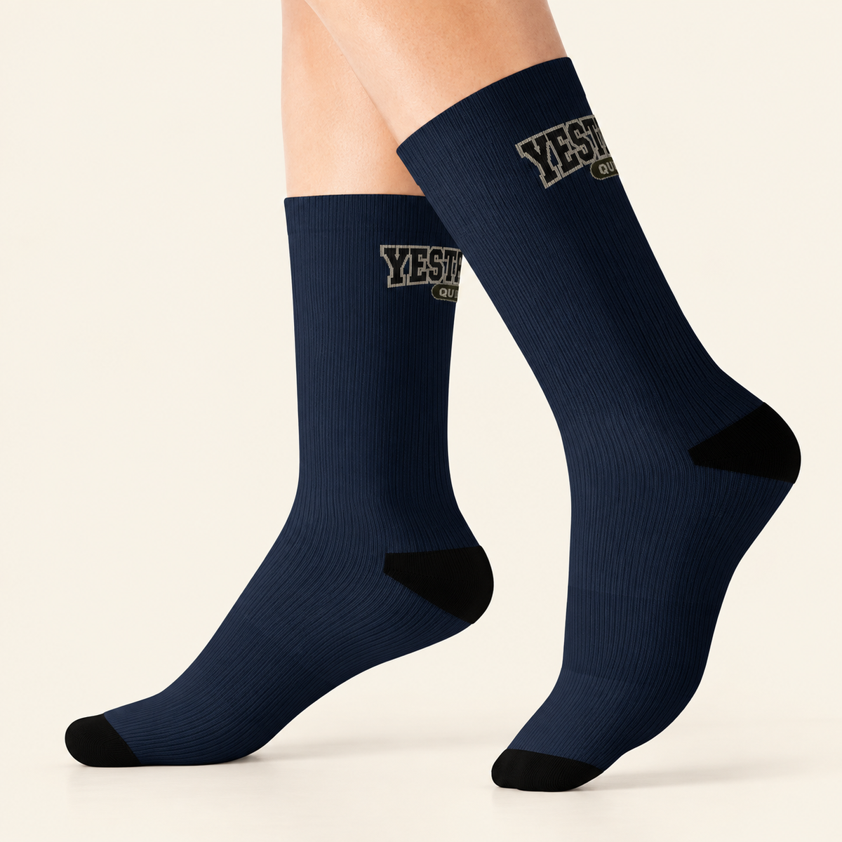 Varsity Navy Crew Socks