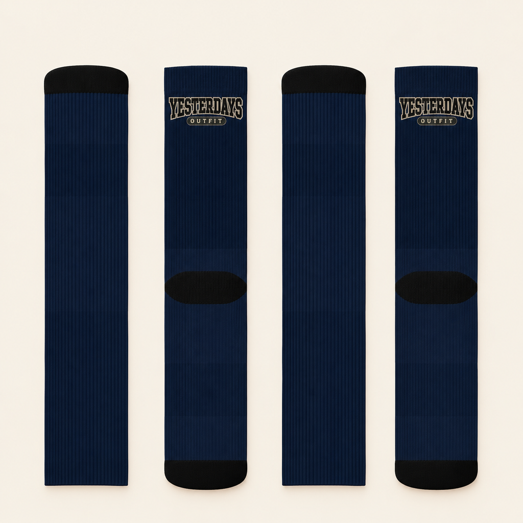 Varsity Navy Crew Socks