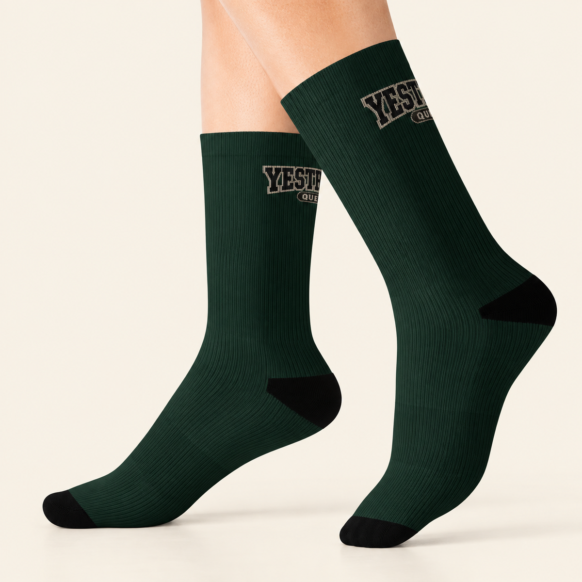 Varsity Forest Green Crew Socks