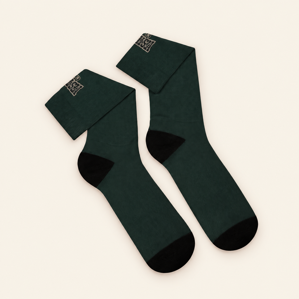 Varsity Forest Green Crew Socks