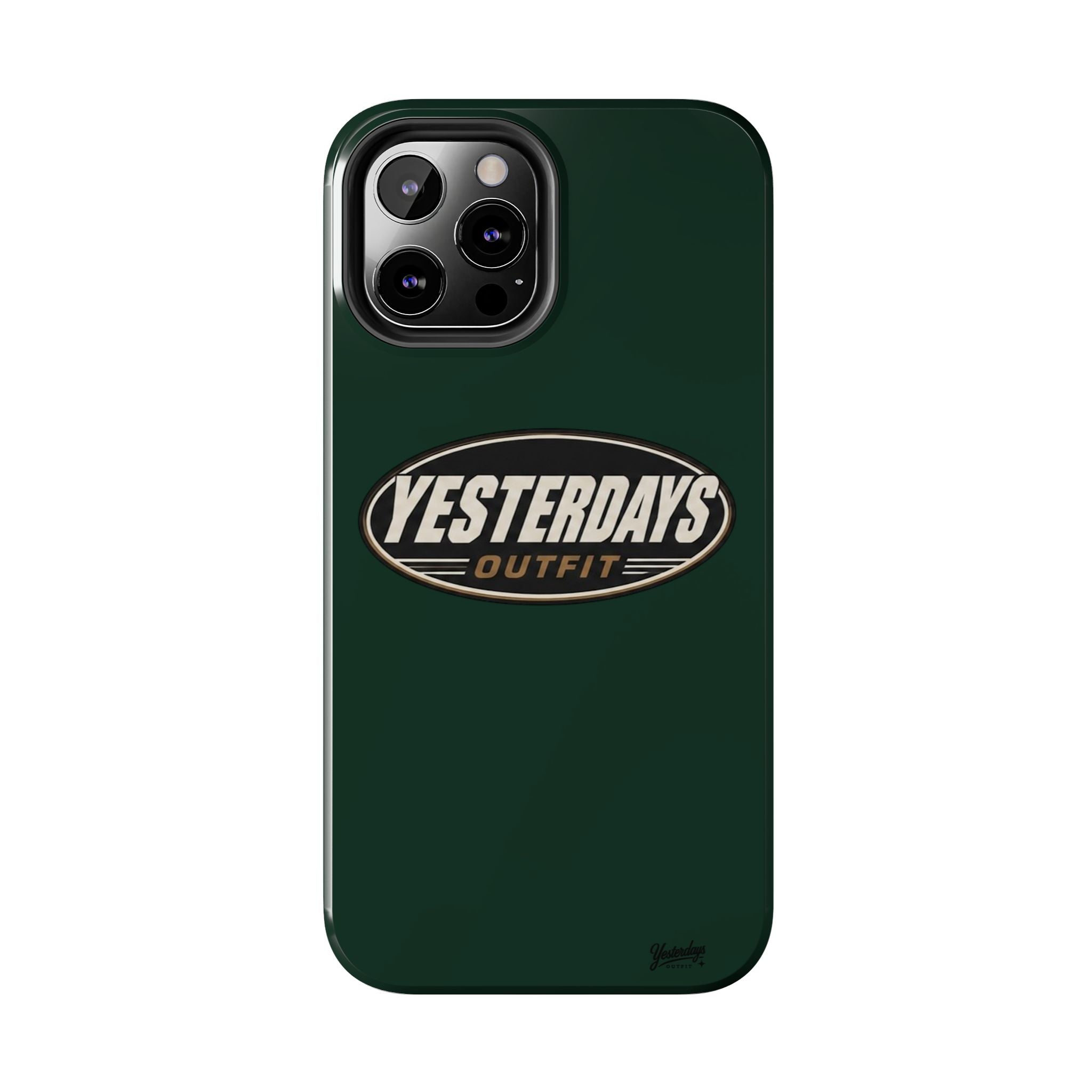 Yesterdays Outfit Logo Tough Phone Case | Retro Oval Badge, Dark Green