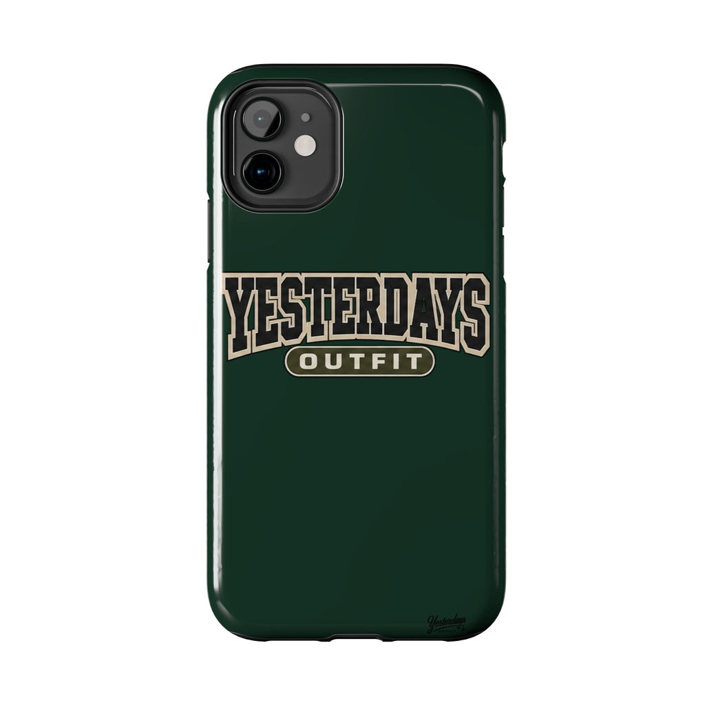 Yesterdays Outfit phone case | Retro collegiate logo, tough protective case