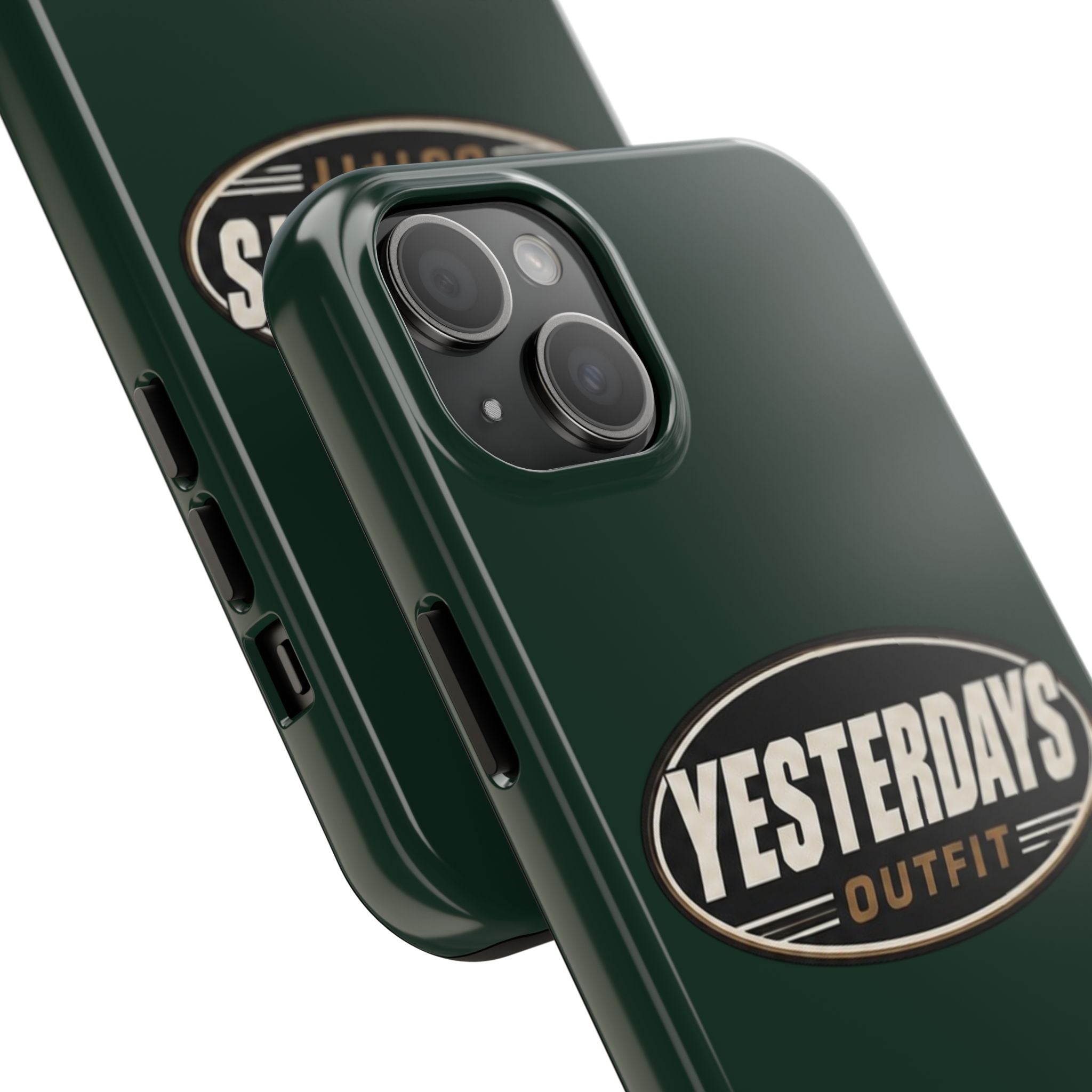 Yesterdays Outfit Logo Tough Phone Case | Retro Oval Badge, Dark Green