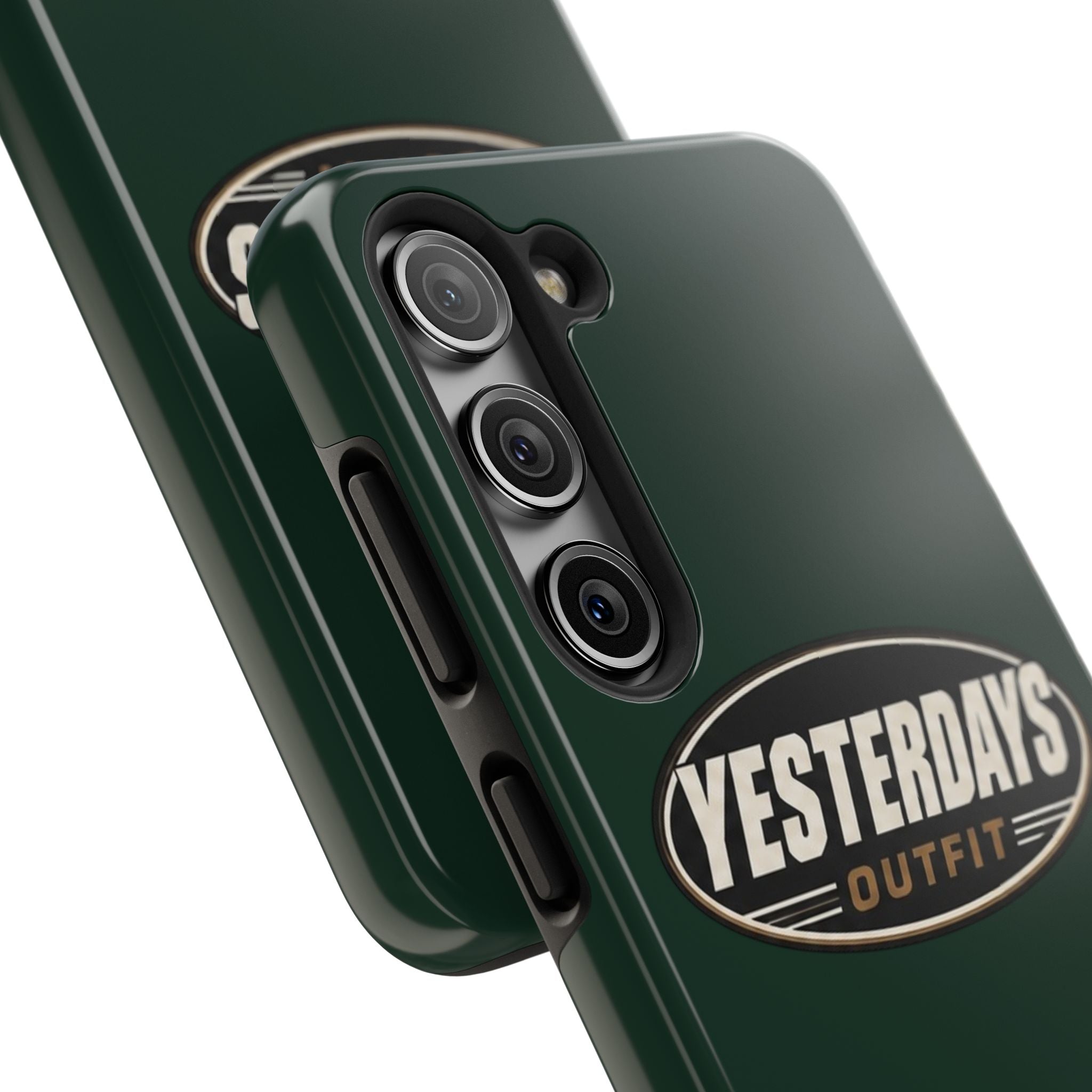 Yesterdays Outfit Logo Tough Phone Case | Retro Oval Badge, Dark Green