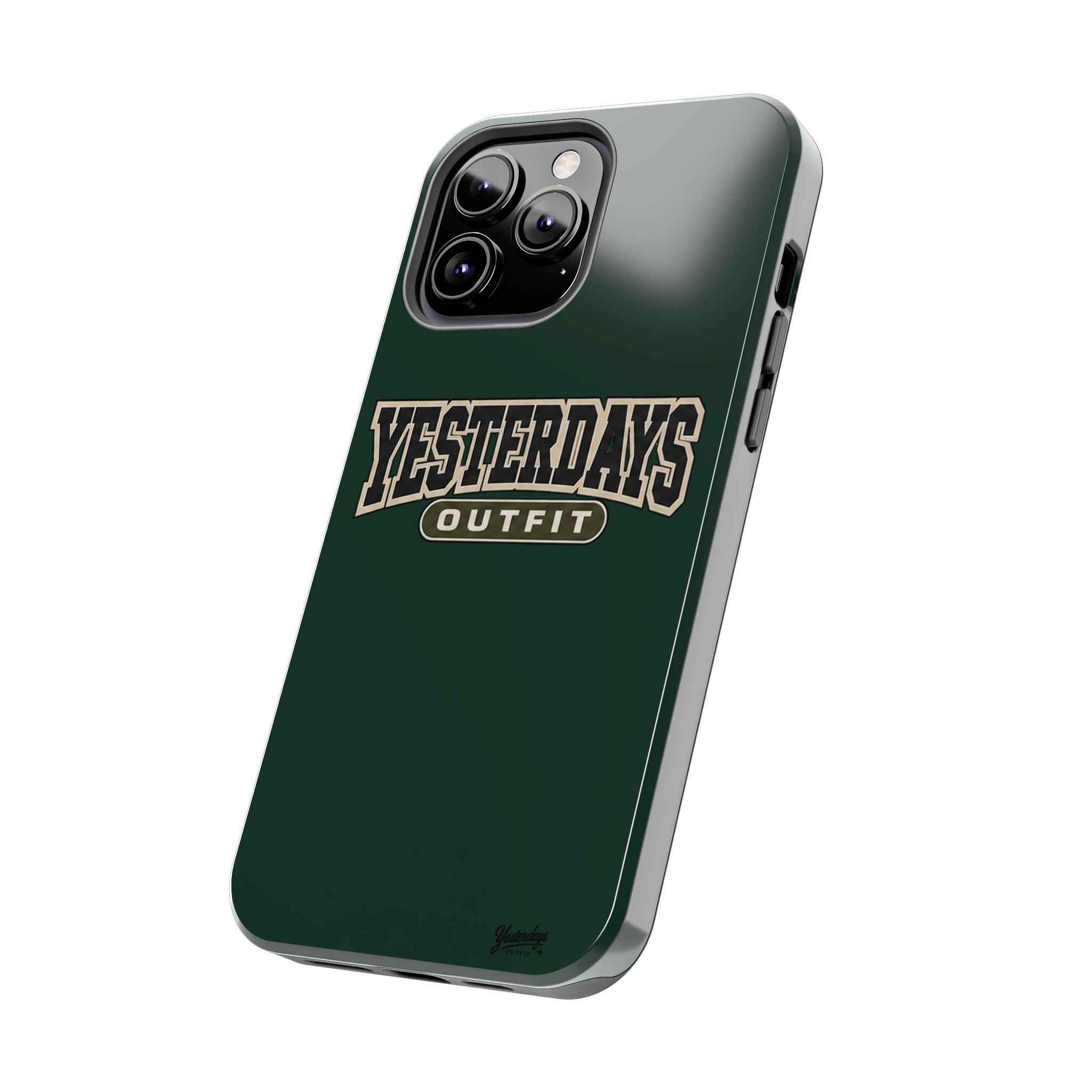 Yesterdays Outfit phone case | Retro collegiate logo, tough protective case