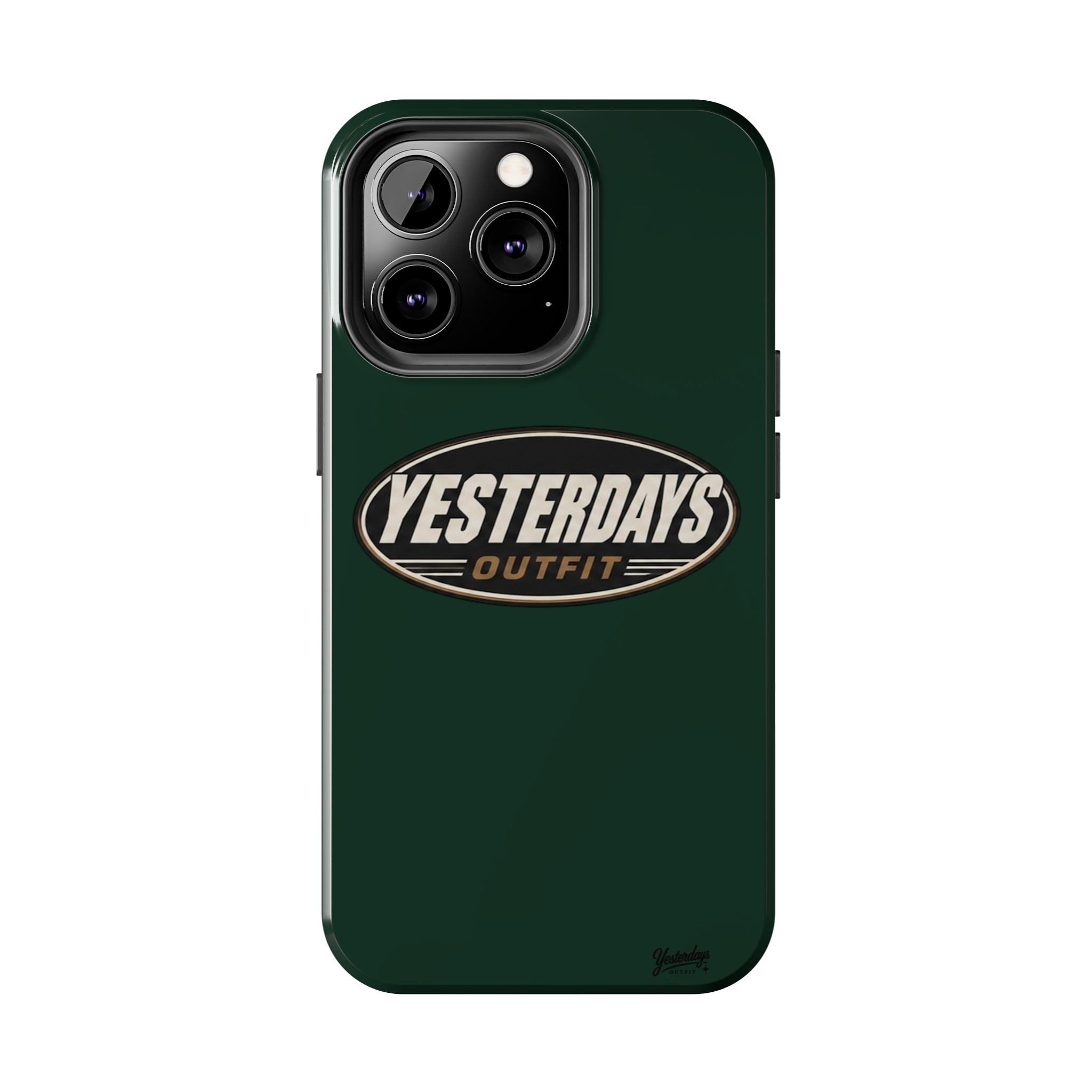 Yesterdays Outfit Logo Tough Phone Case | Retro Oval Badge, Dark Green