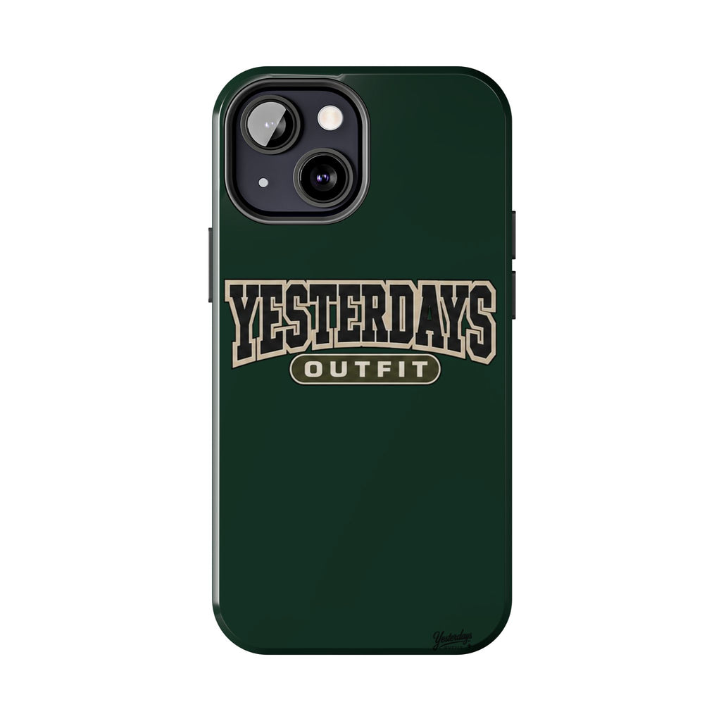 Yesterdays Outfit phone case | Retro collegiate logo, tough protective case