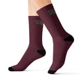 Yesterdays Logo Burgundy Socks | Sublimation Crew Socks