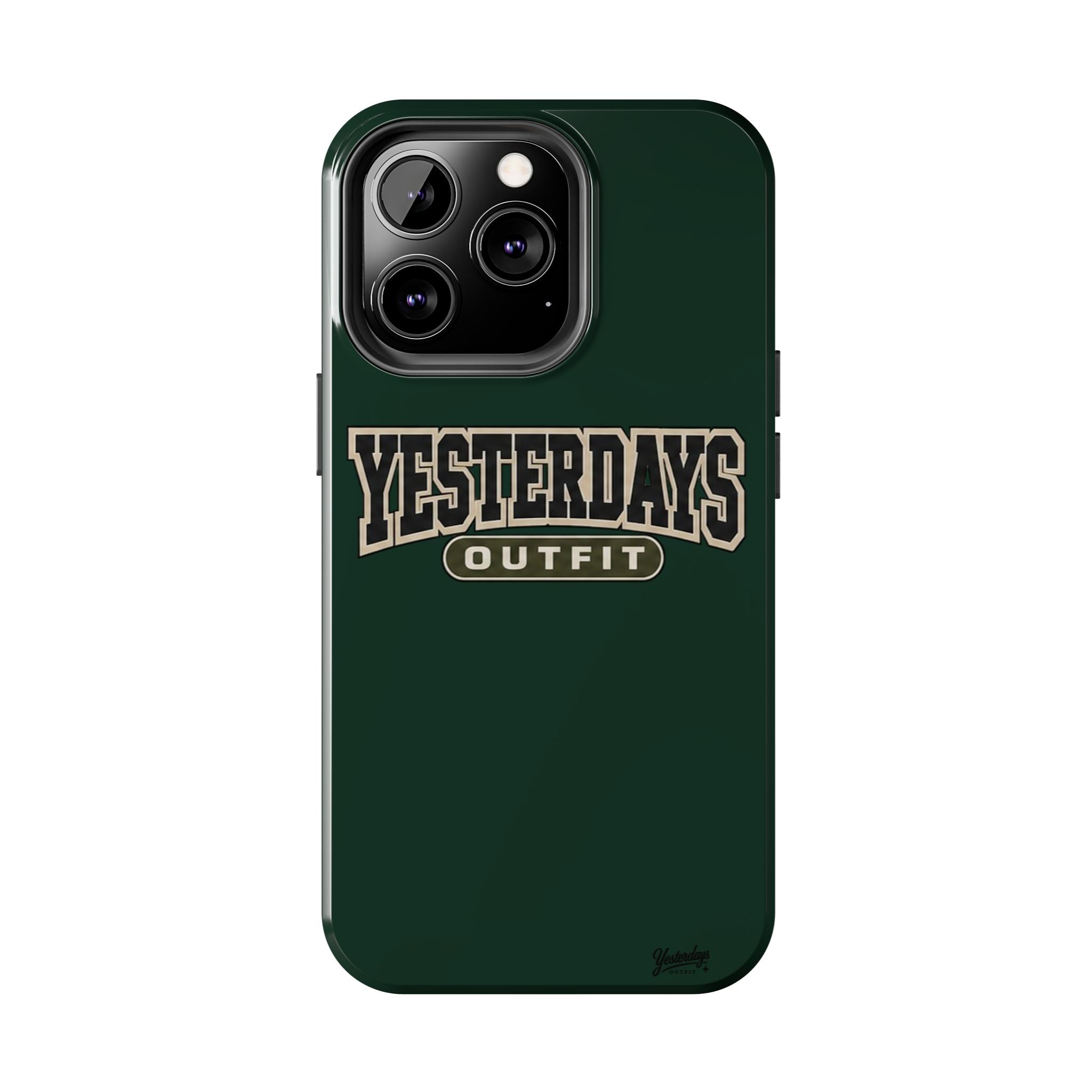 Yesterdays Outfit phone case | Retro collegiate logo, tough protective case