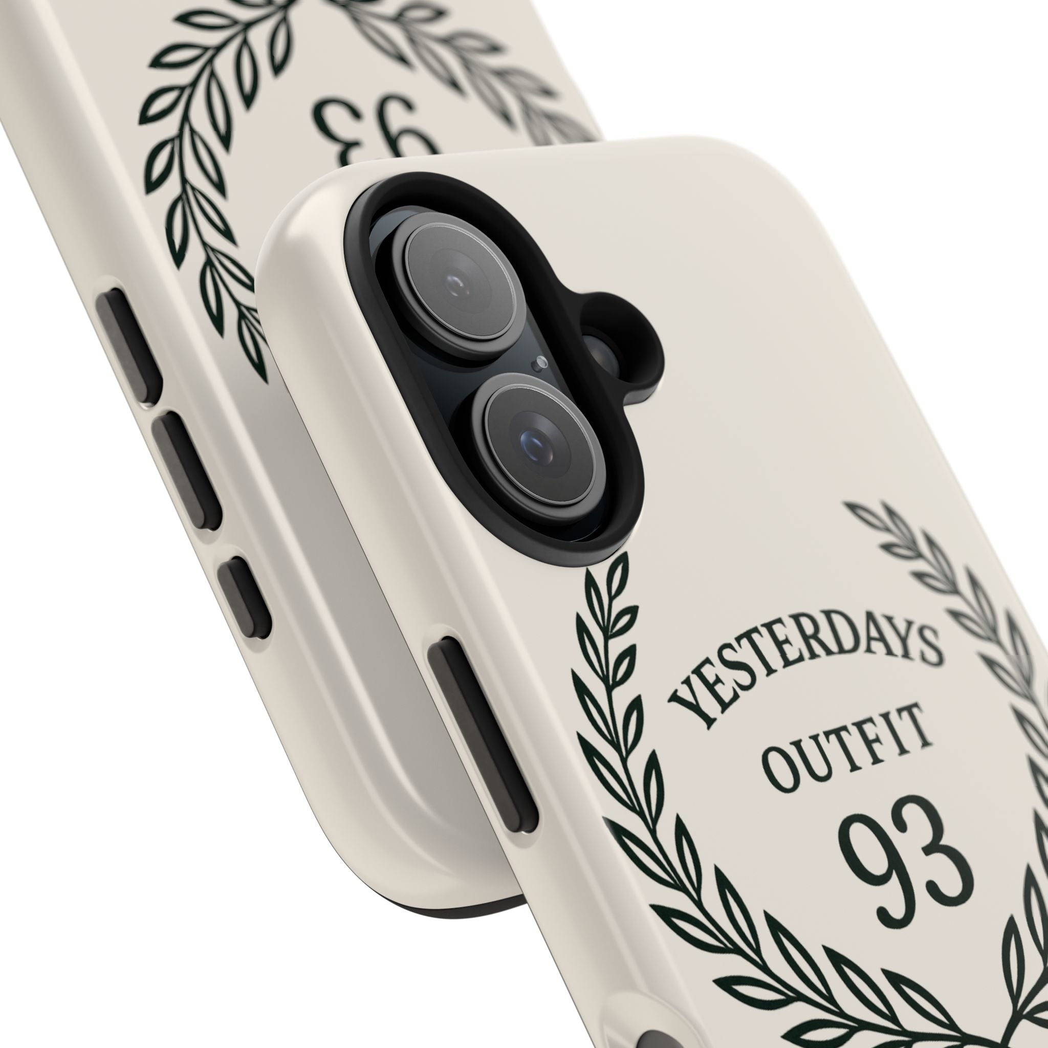 Yesterdays Outfit 93 phone case | laurel wreath graphic