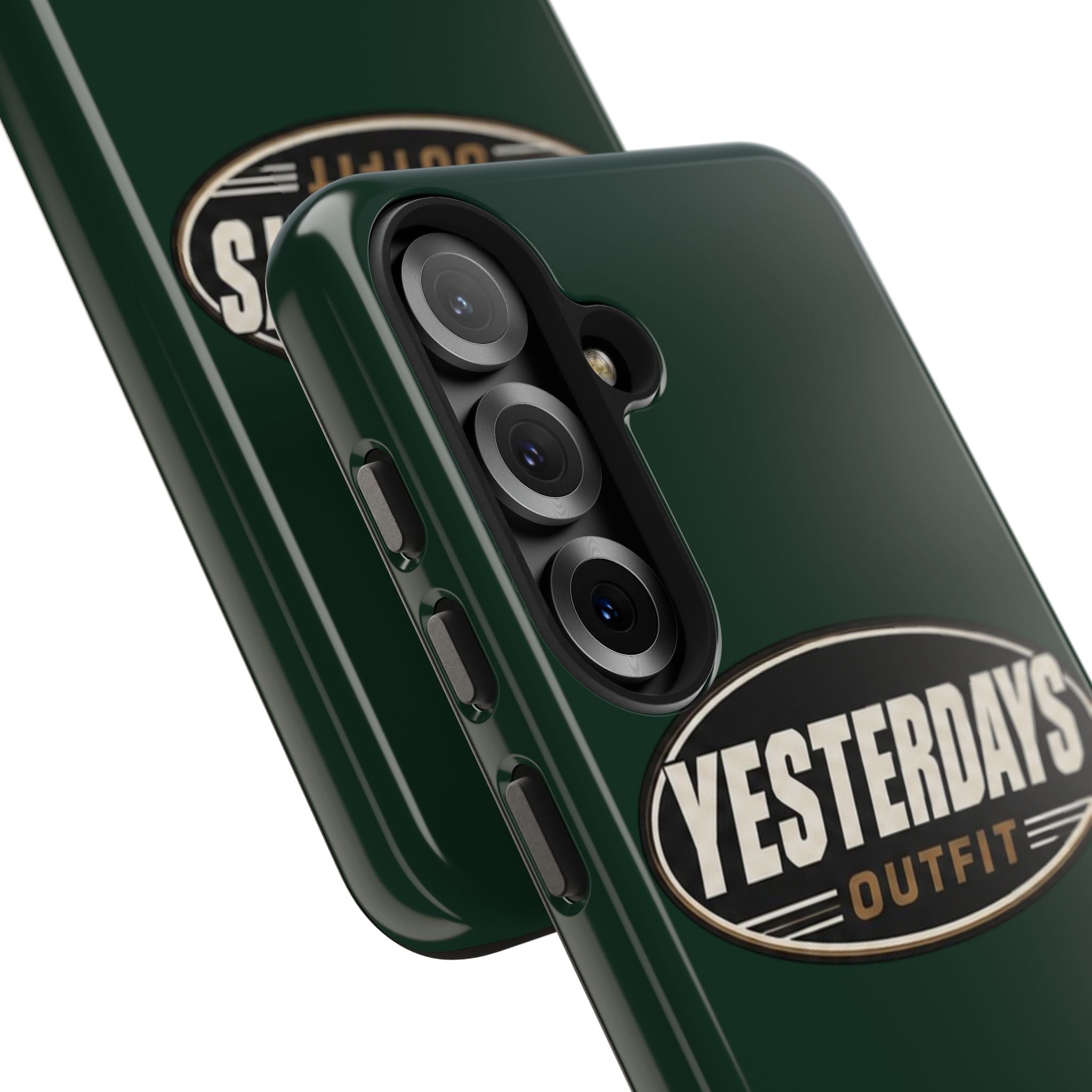 Yesterdays Outfit Logo Tough Phone Case | Retro Oval Badge, Dark Green