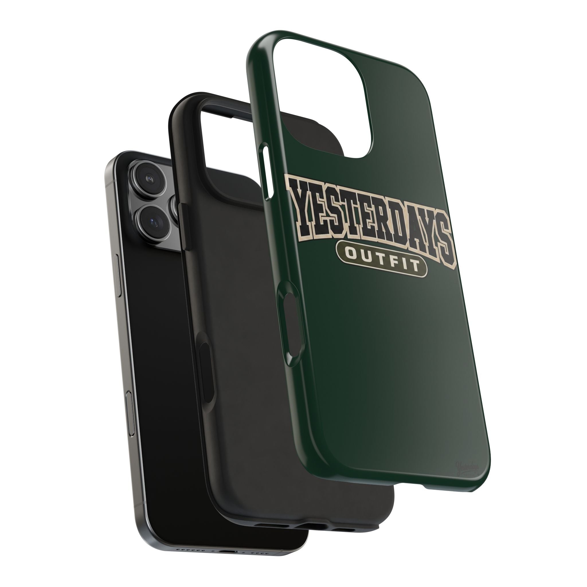 Yesterdays Outfit phone case | Retro collegiate logo, tough protective case