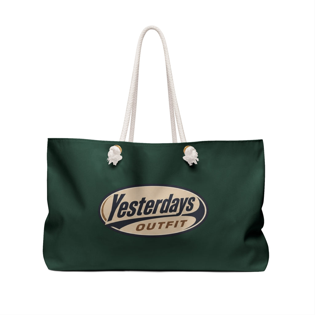 Yesterdays Outfit Logo Weekender Bag | Vintage Oval Logo, Green Canvas