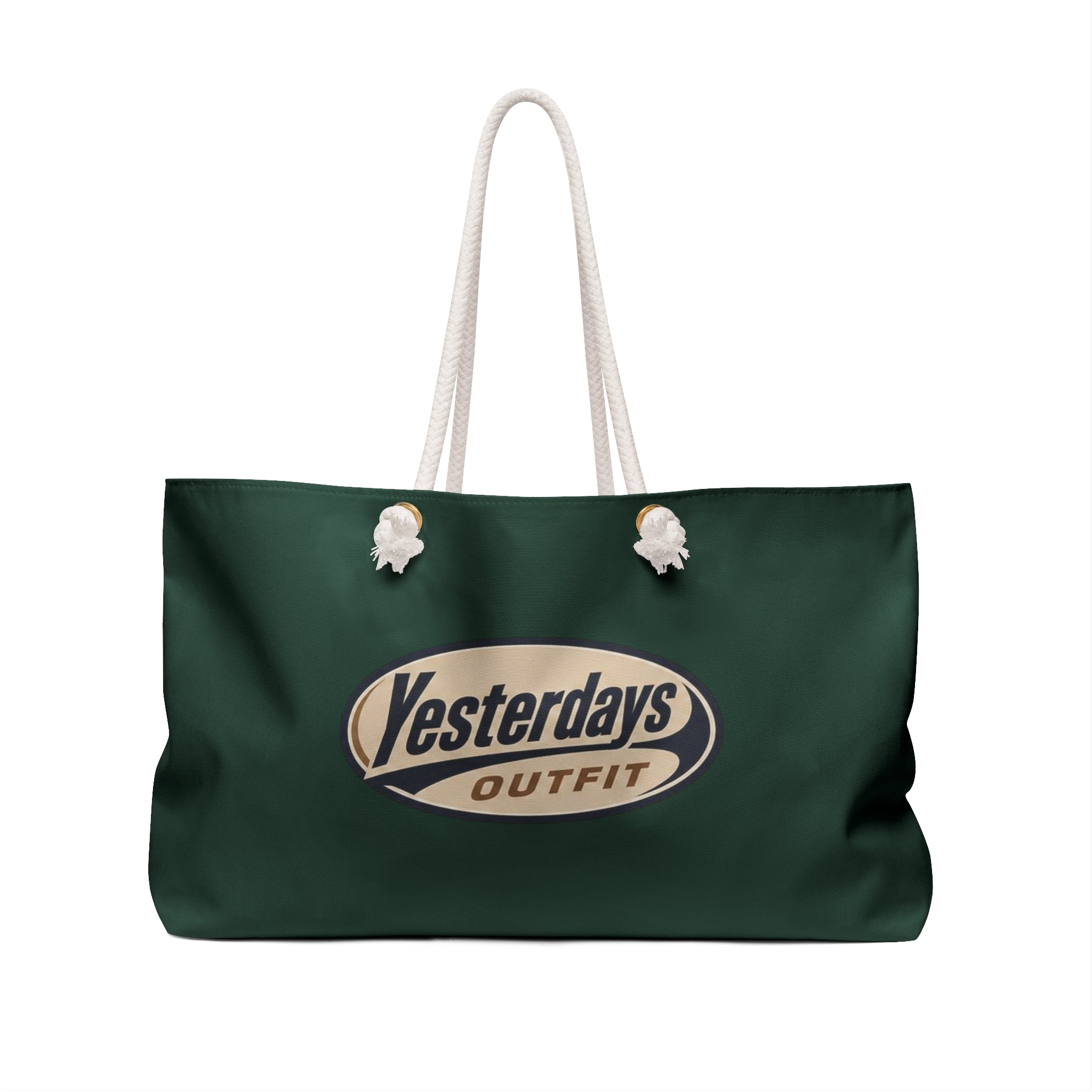 Yesterdays Outfit Logo Weekender Bag | Vintage Oval Logo, Green Canvas