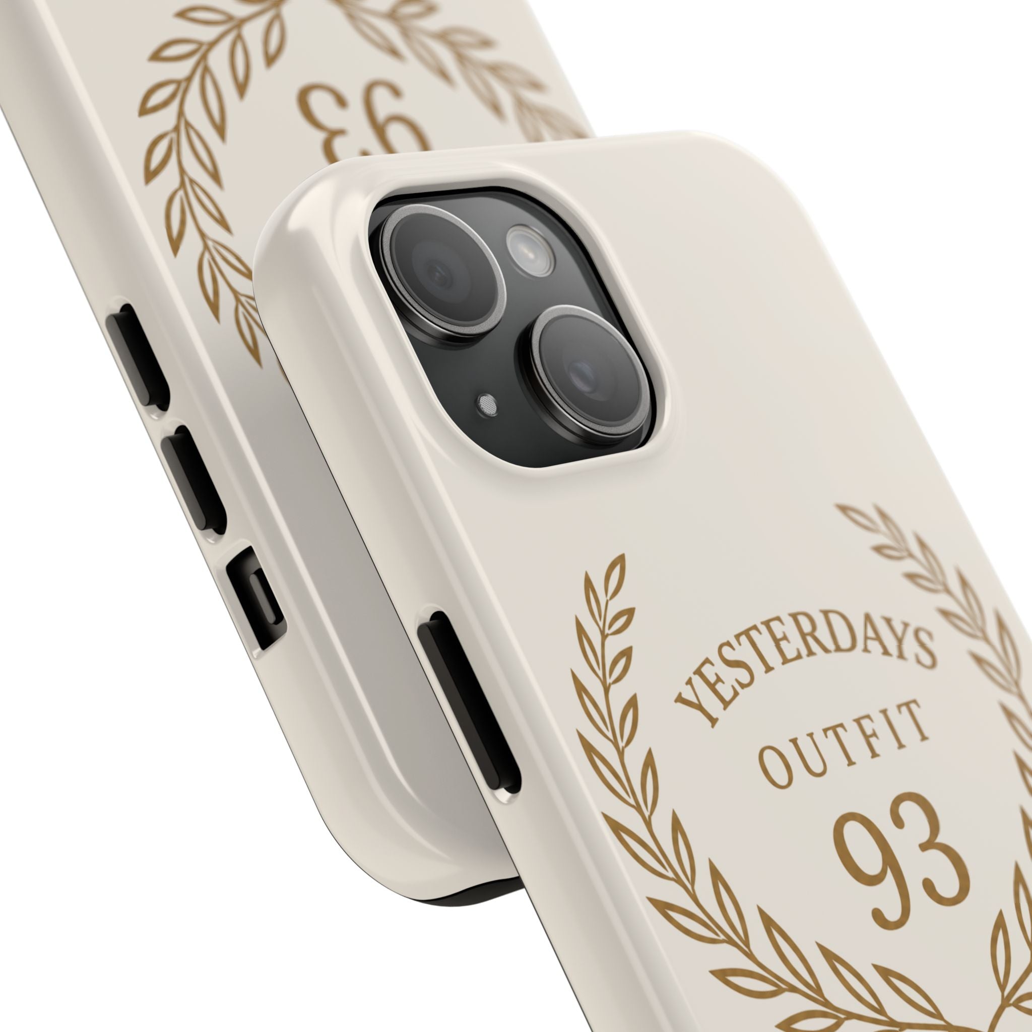 Yesterdays Outfit 93 phone case | laurel wreath vintage number design