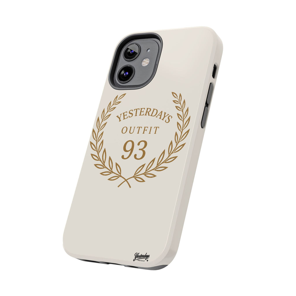 Yesterdays Outfit 93 phone case | laurel wreath vintage number design
