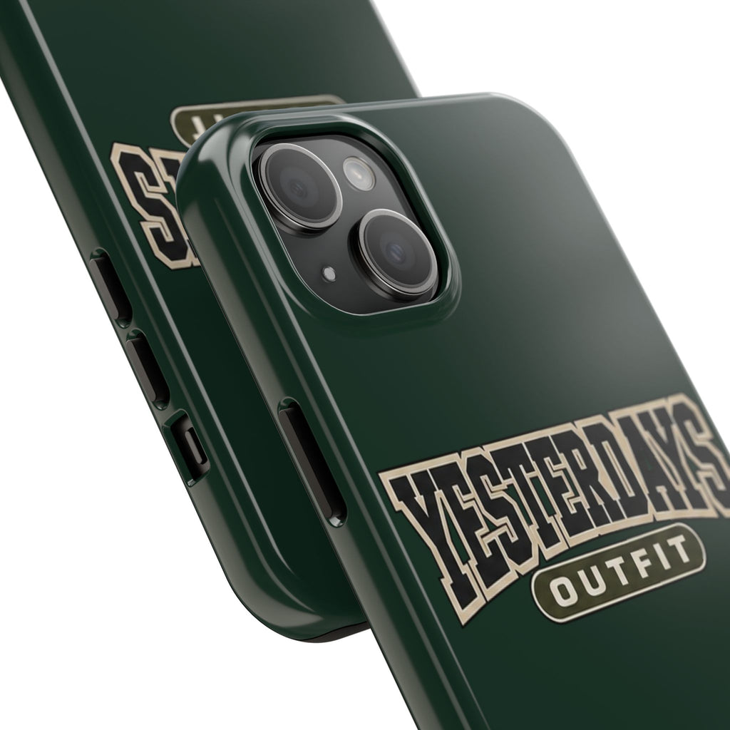 Yesterdays Outfit phone case | Retro collegiate logo, tough protective case