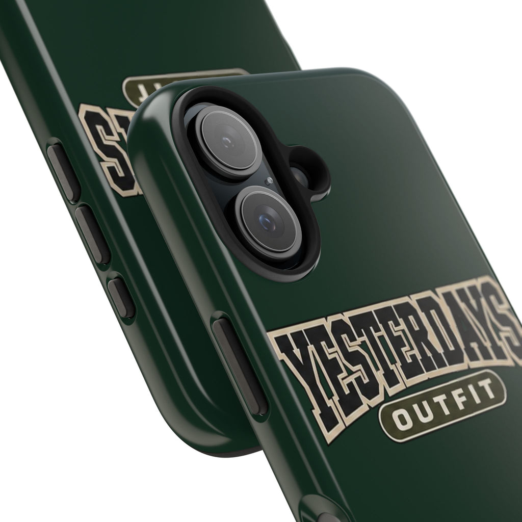 Yesterdays Outfit phone case | Retro collegiate logo, tough protective case