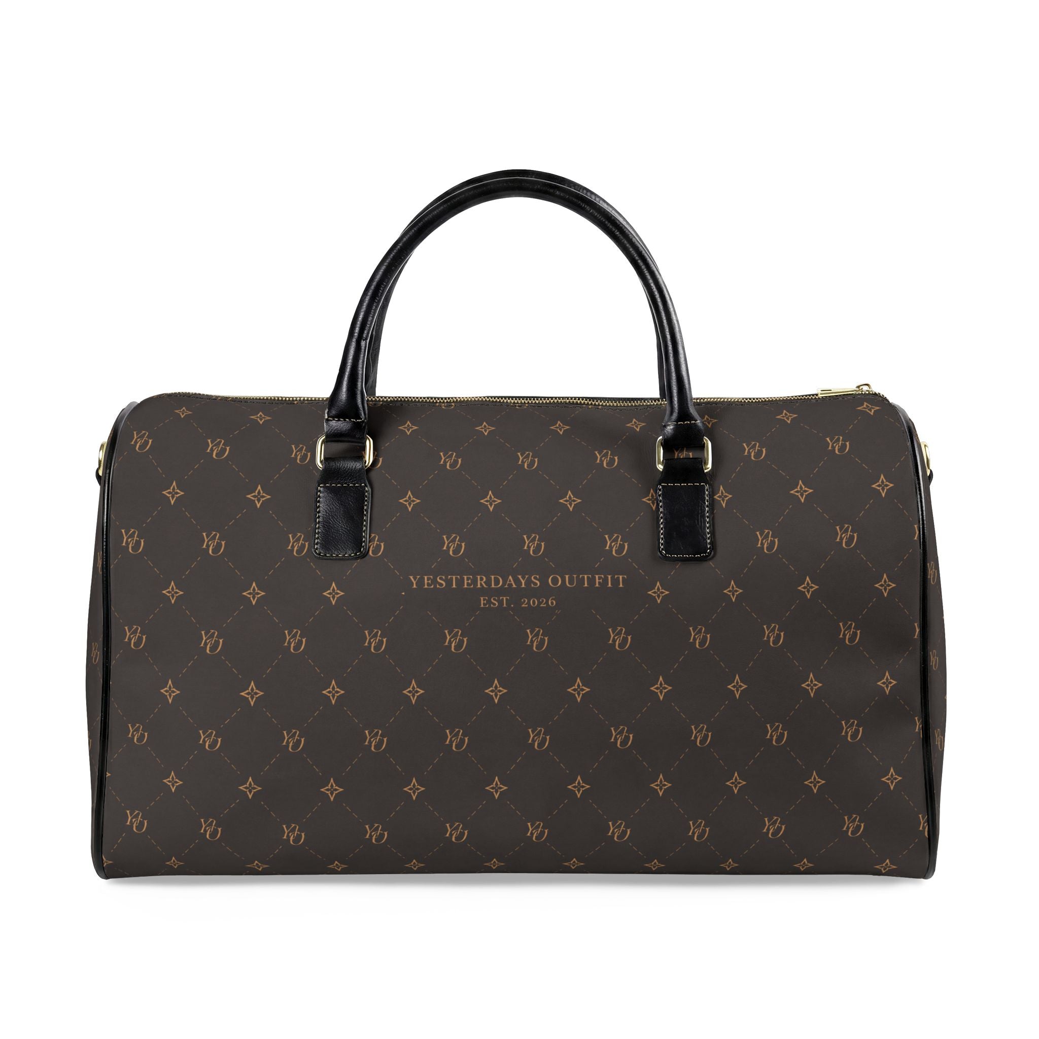 YO Monogram Canvas Weekender Bag | Yesterday’s Outfit Faux Leather Travel Bag
