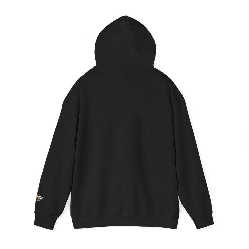 Small Oval Logo Hoodie | Minimal Graphic Front and Sleeve