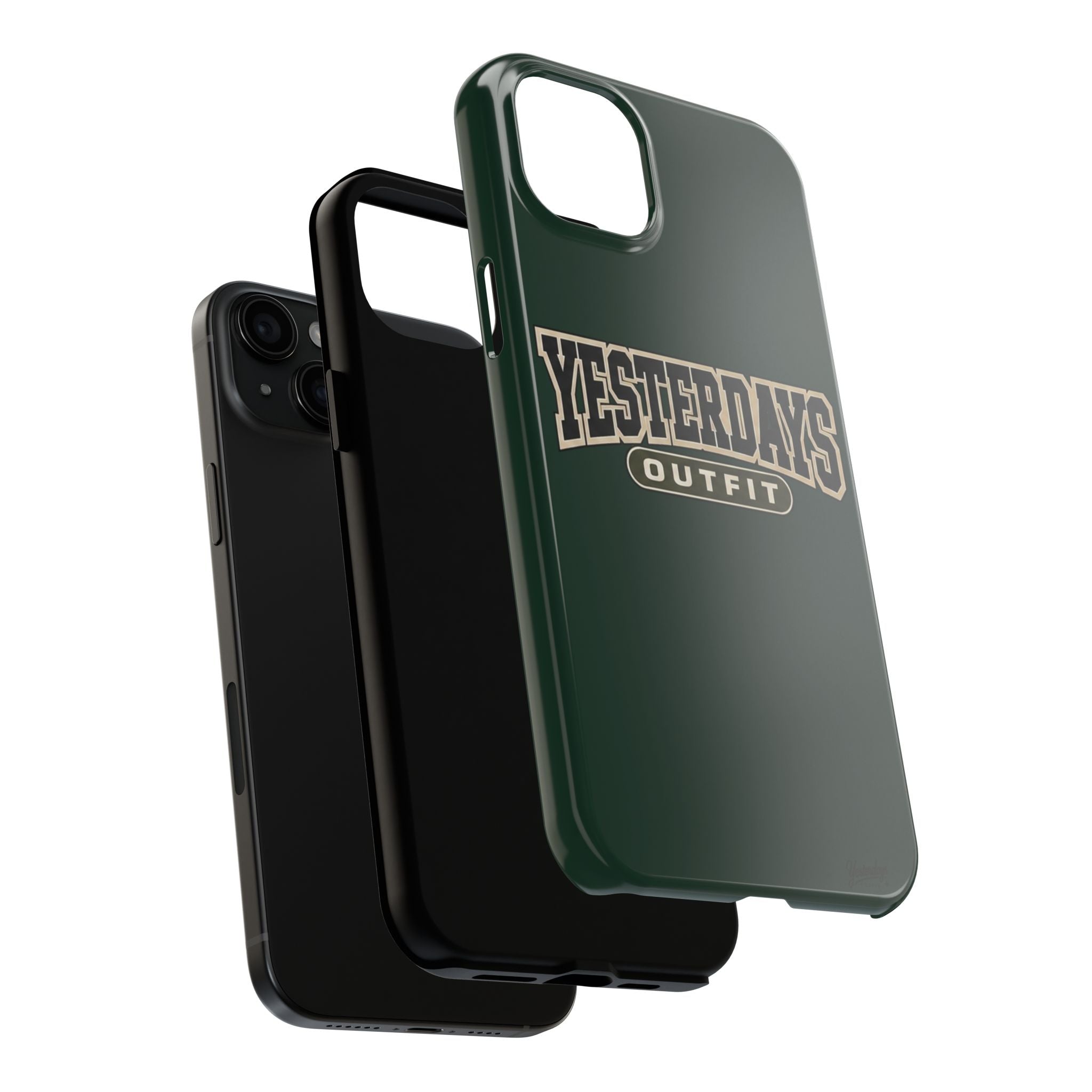 Yesterdays Outfit phone case | Retro collegiate logo, tough protective case