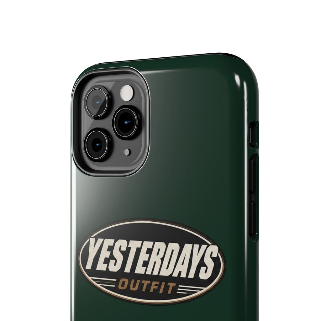 Yesterdays Outfit Logo Tough Phone Case | Retro Oval Badge, Dark Green