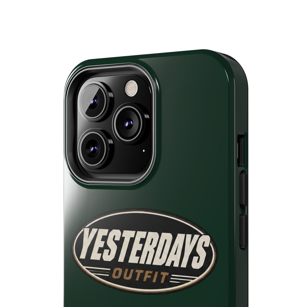 Yesterdays Outfit Logo Tough Phone Case | Retro Oval Badge, Dark Green