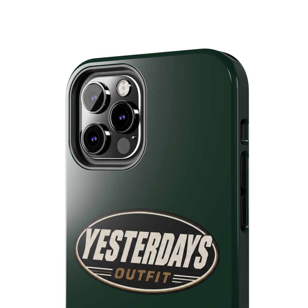 Yesterdays Outfit Logo Tough Phone Case | Retro Oval Badge, Dark Green