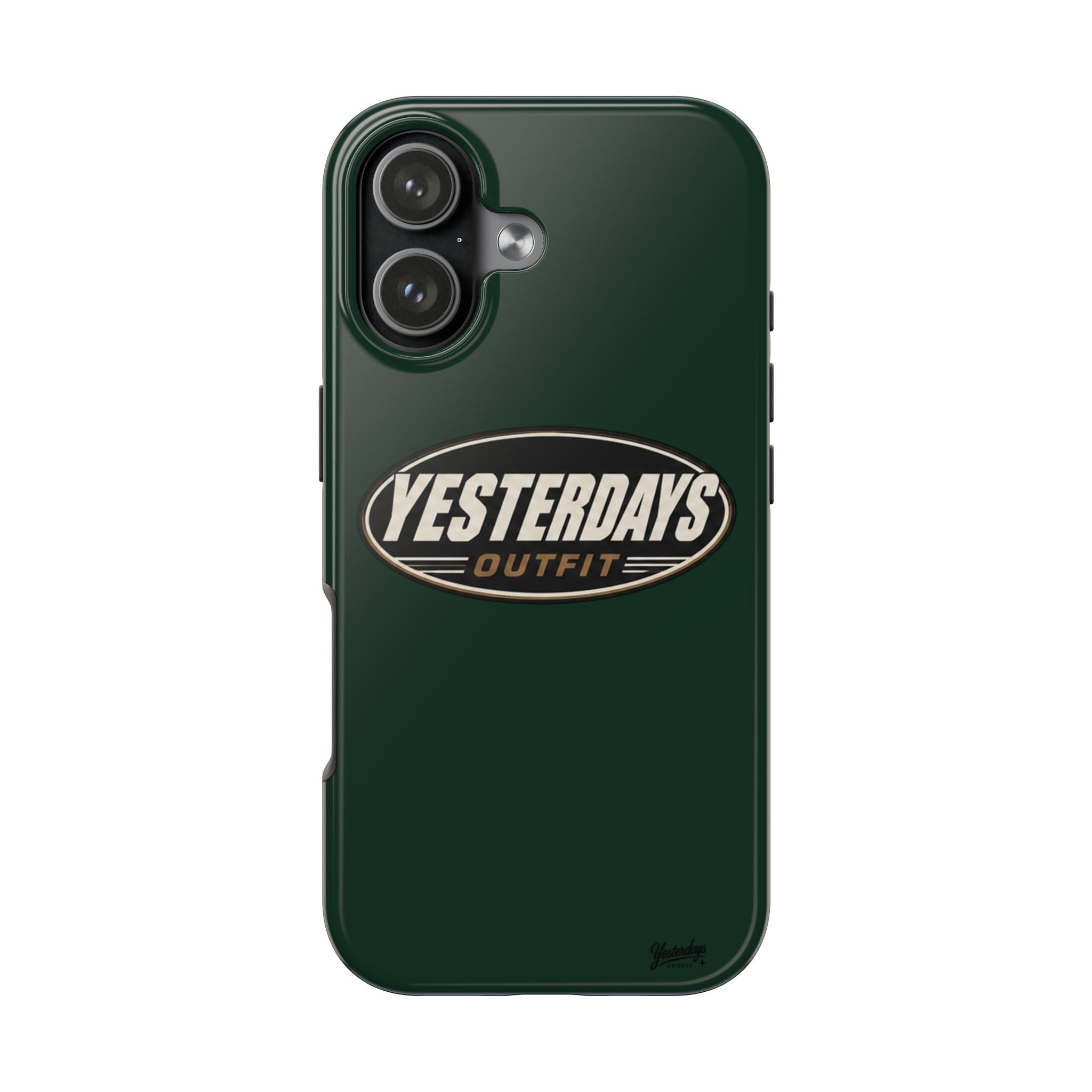 Yesterdays Outfit Logo Tough Phone Case | Retro Oval Badge, Dark Green
