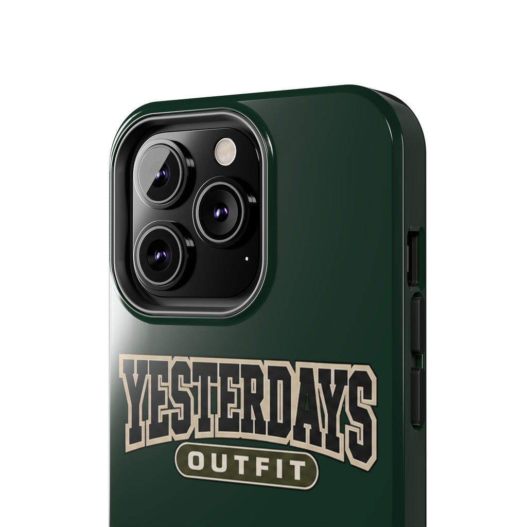 Yesterdays Outfit phone case | Retro collegiate logo, tough protective case