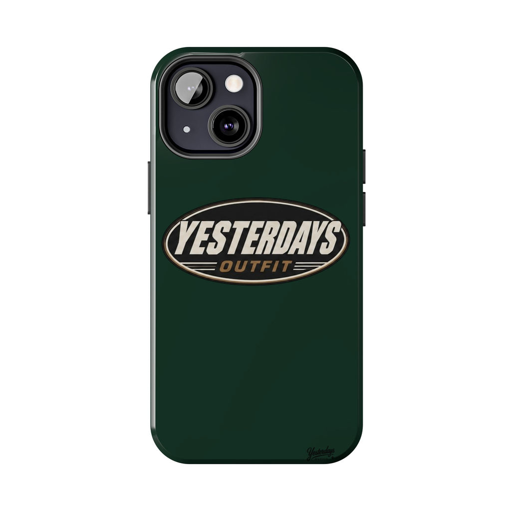 Yesterdays Outfit Logo Tough Phone Case | Retro Oval Badge, Dark Green