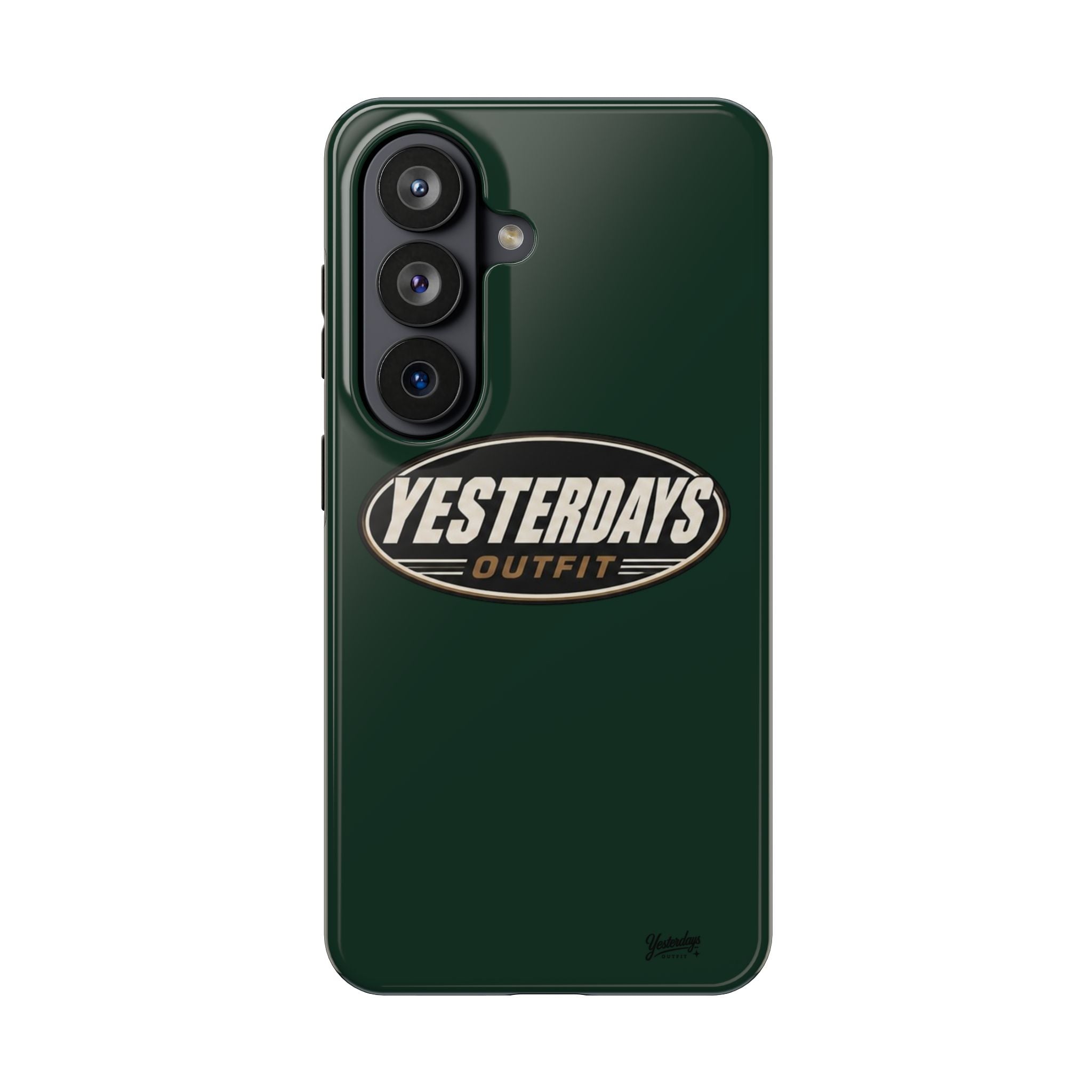Yesterdays Outfit Logo Tough Phone Case | Retro Oval Badge, Dark Green
