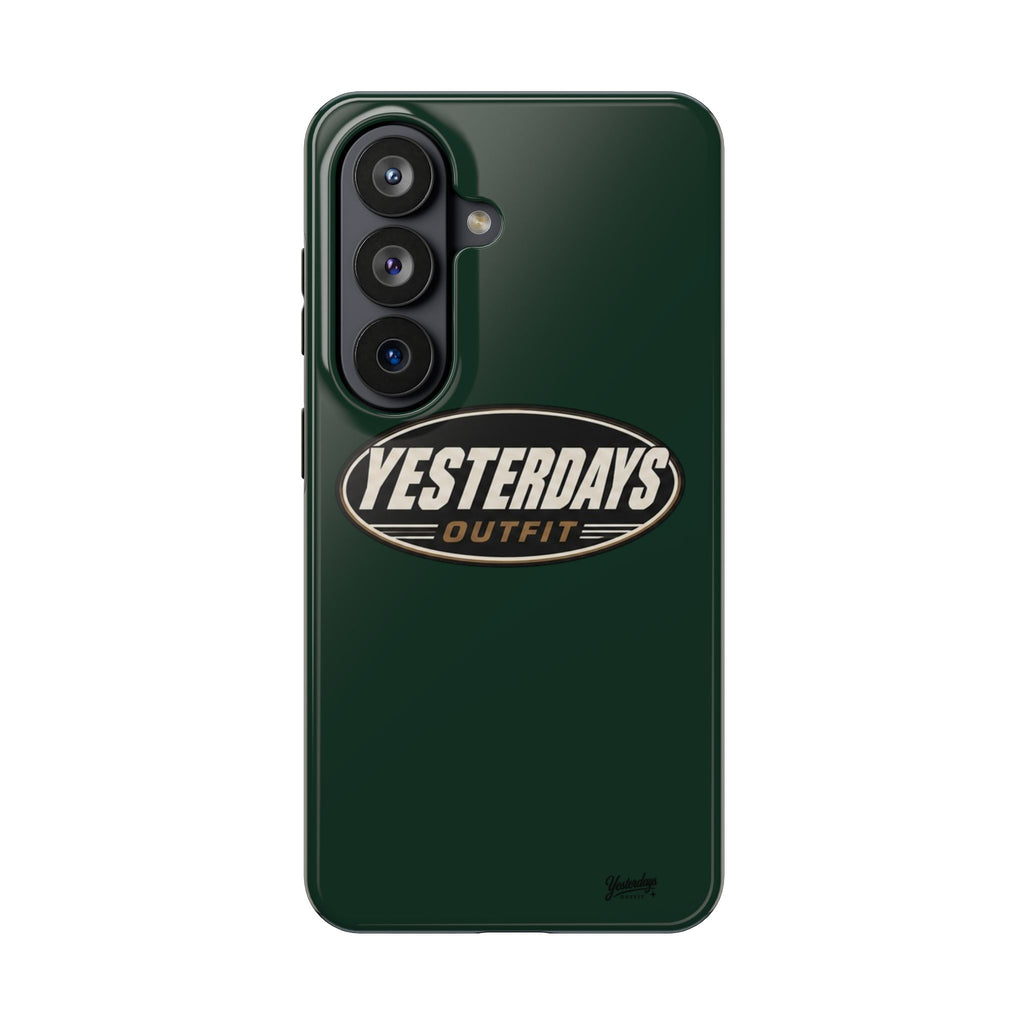 Yesterdays Outfit Logo Tough Phone Case | Retro Oval Badge, Dark Green