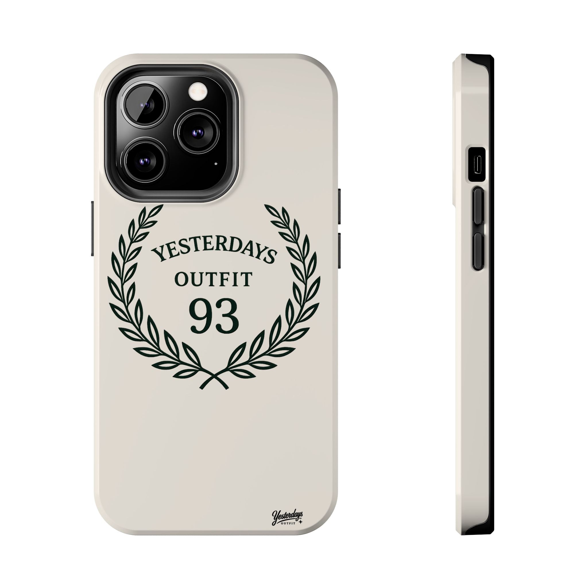 Yesterdays Outfit 93 phone case | laurel wreath graphic