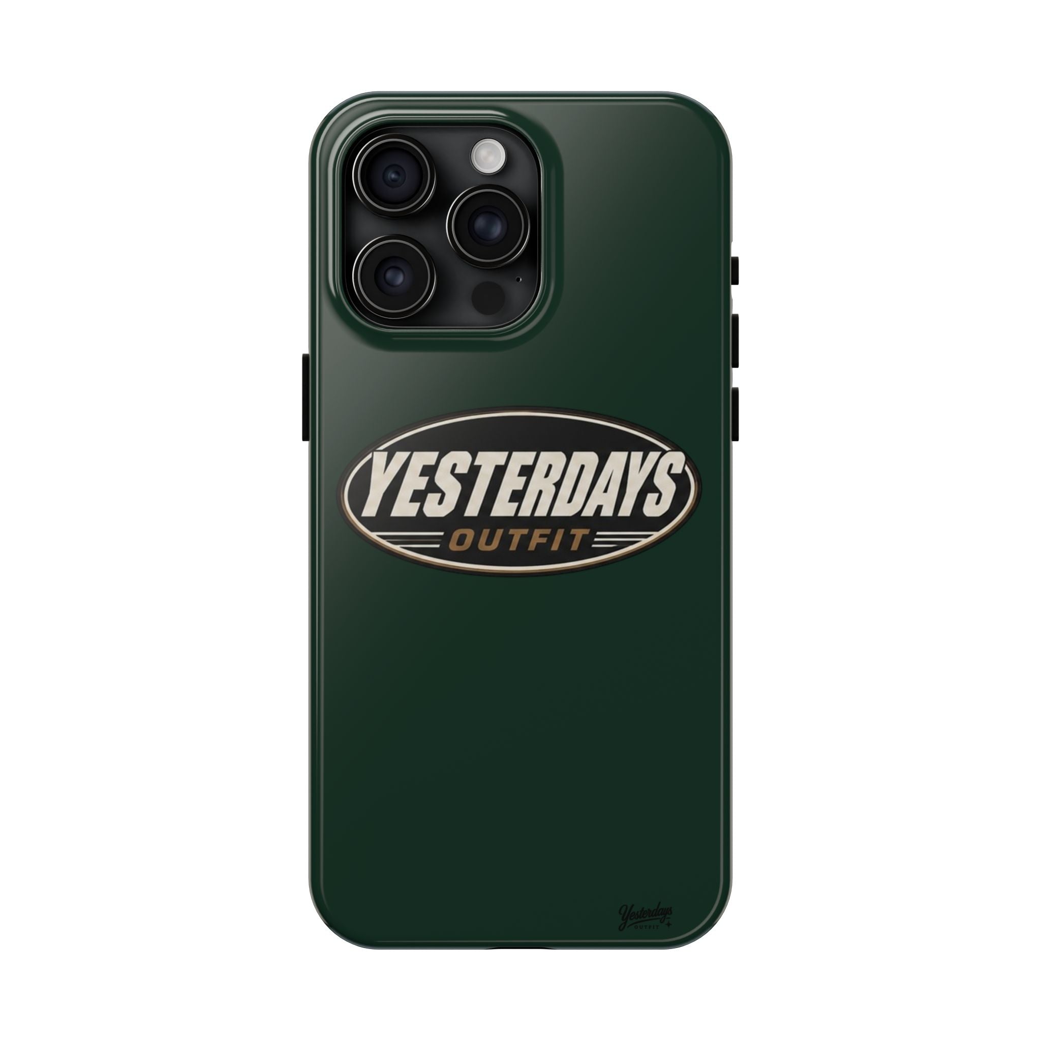 Yesterdays Outfit Logo Tough Phone Case | Retro Oval Badge, Dark Green