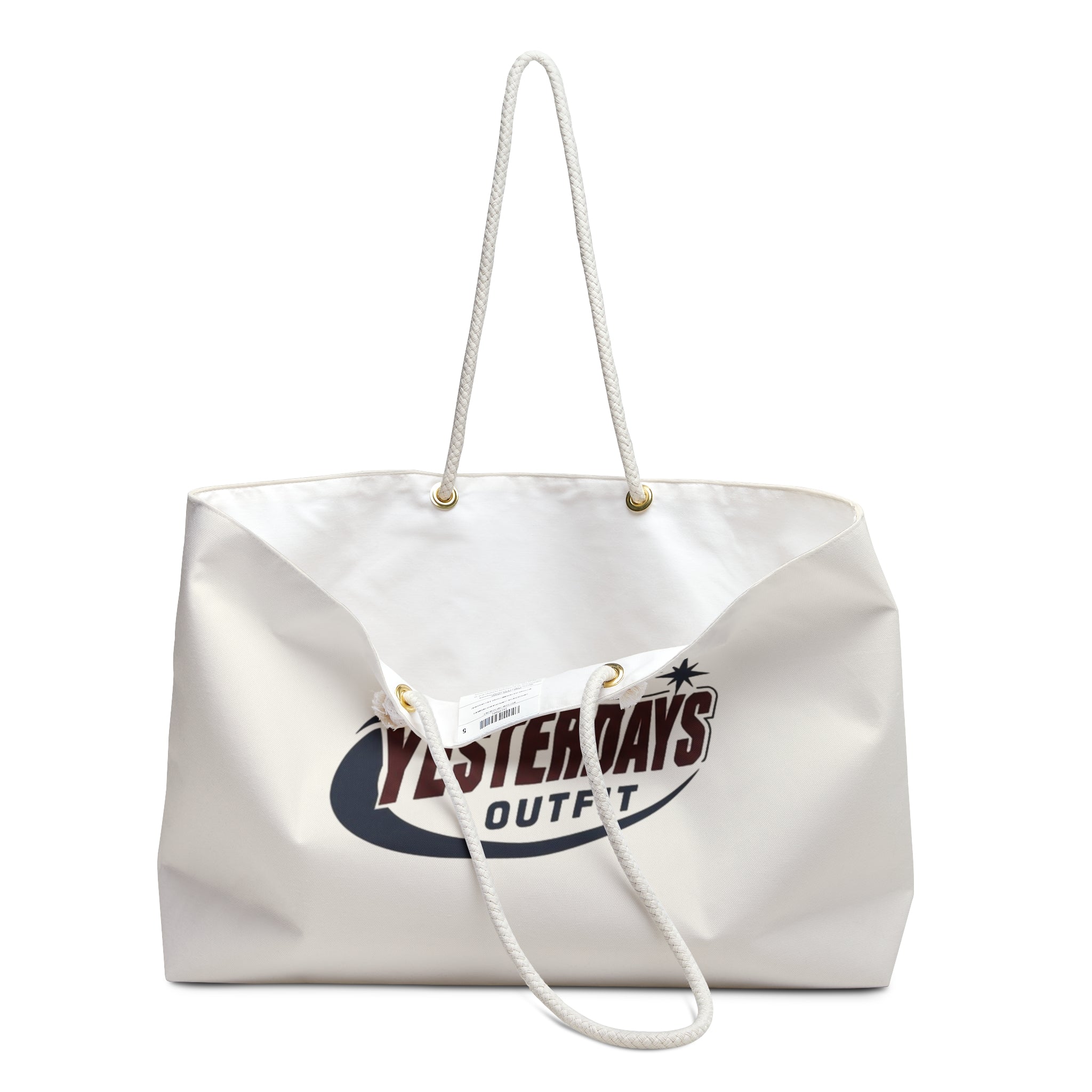 Yesterdays Outfit Logo Weekender Bag, Retro Globe Emblem Tote