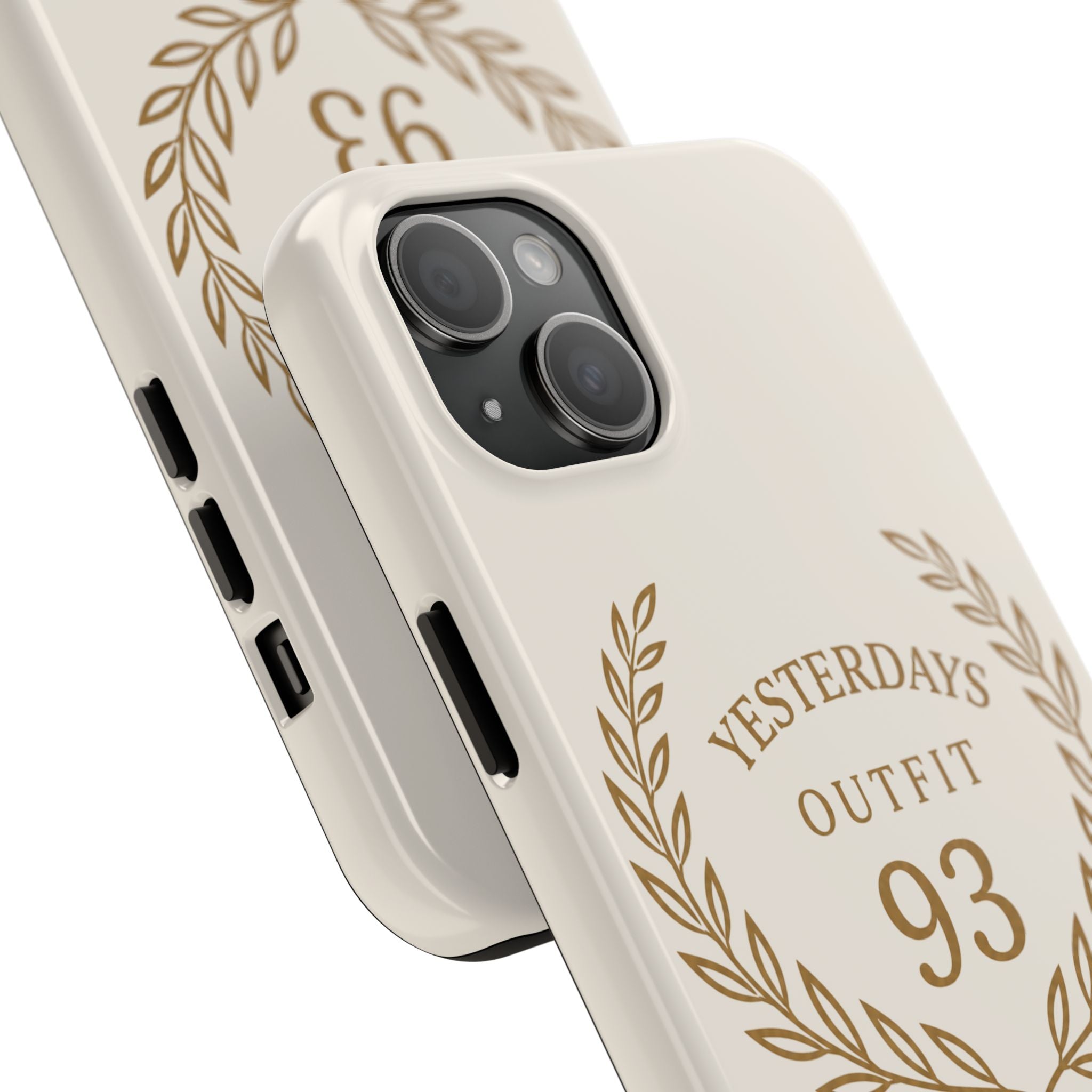 Yesterdays Outfit 93 phone case | laurel wreath vintage number design