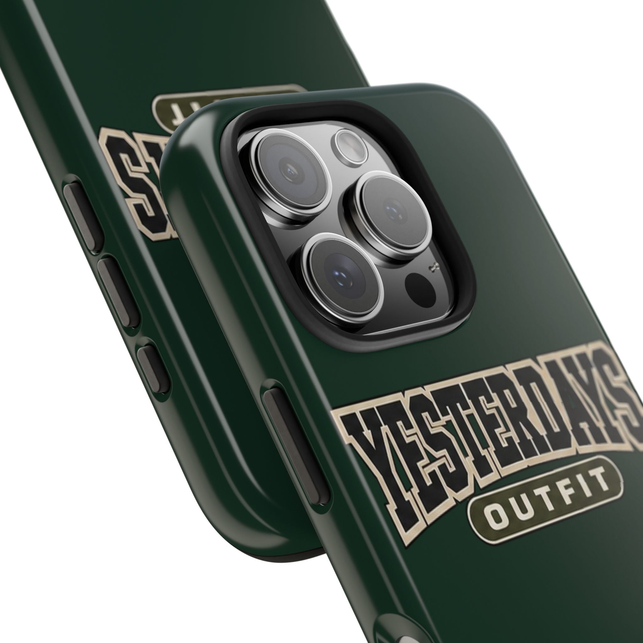 Yesterdays Outfit phone case | Retro collegiate logo, tough protective case