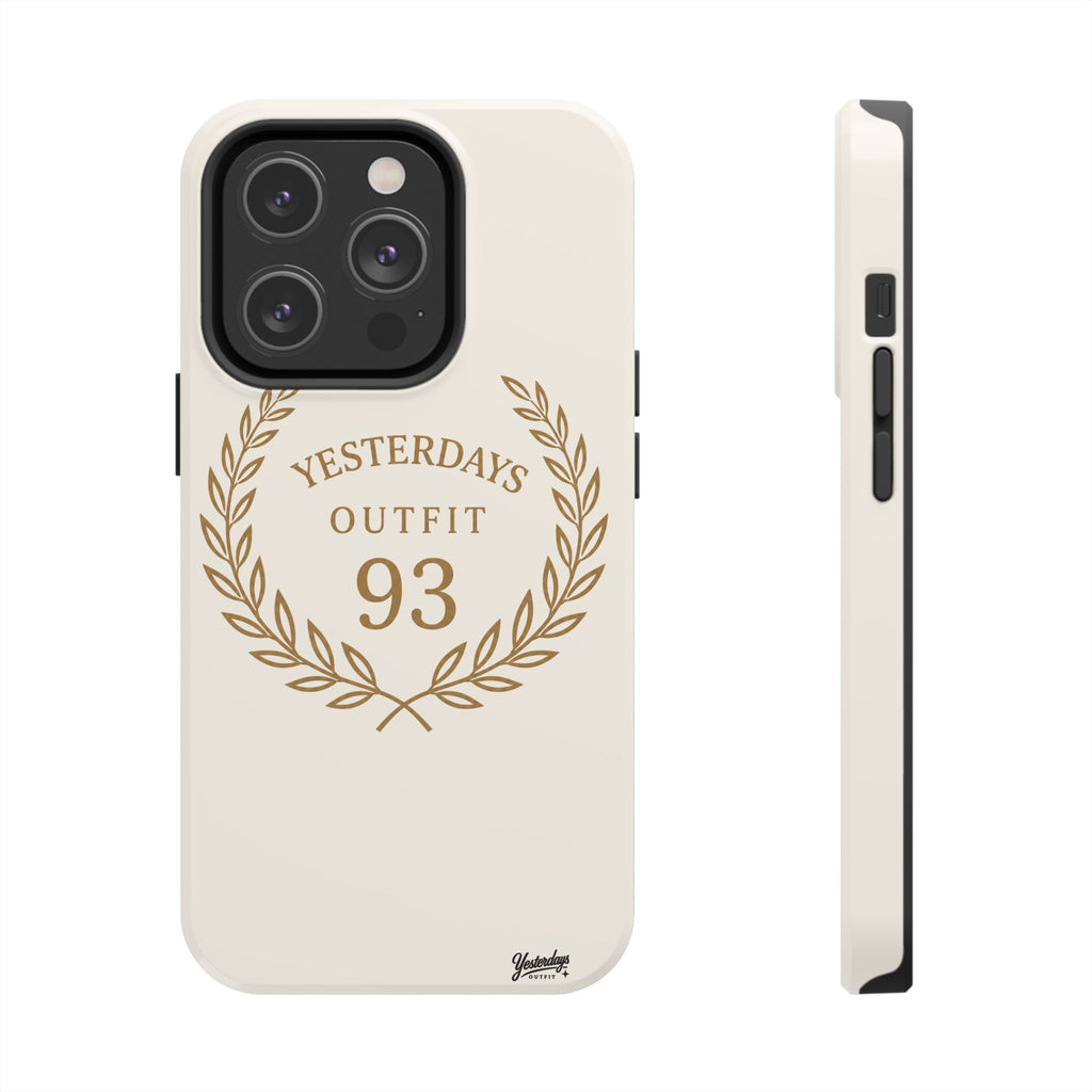 Yesterdays Outfit 93 phone case | laurel wreath vintage number design