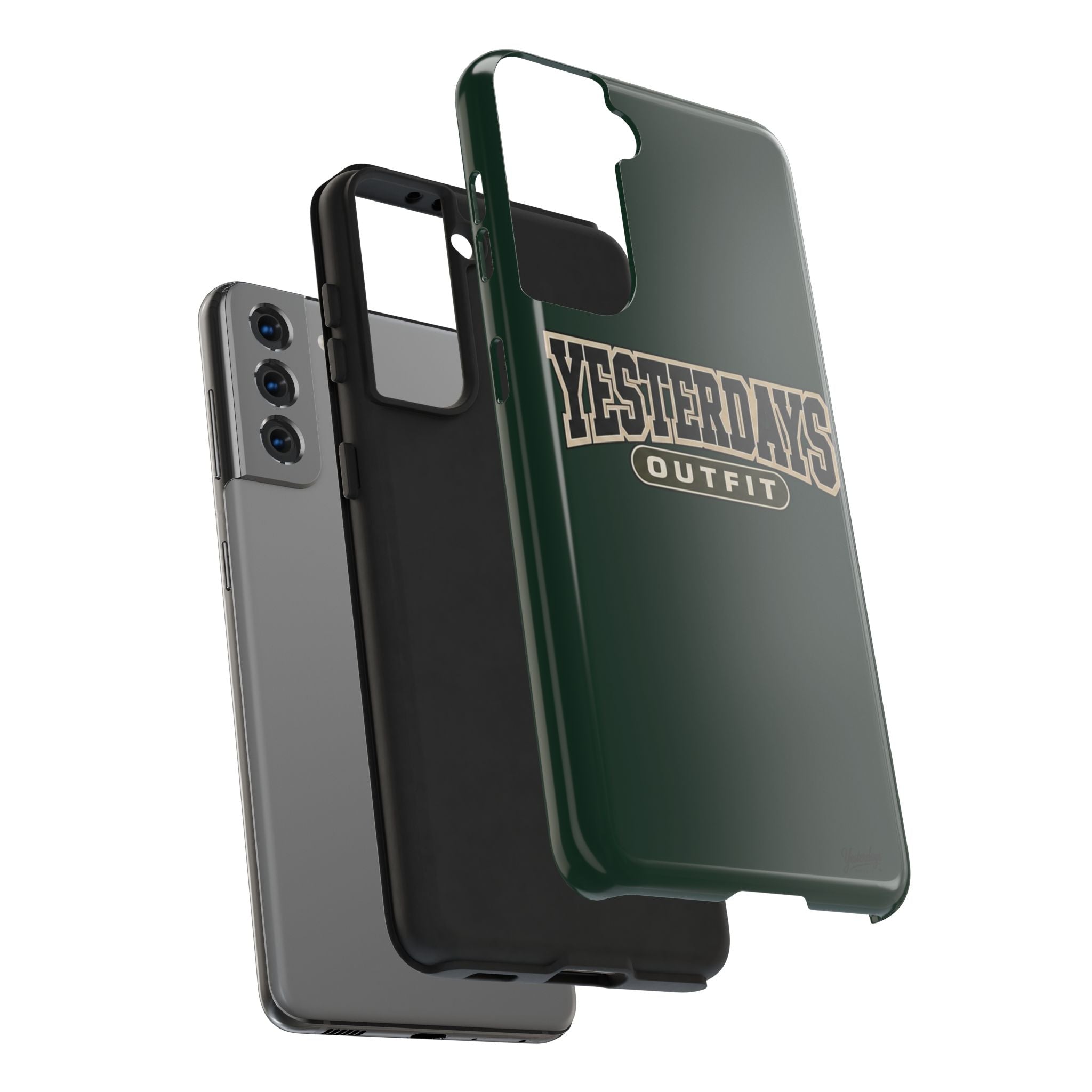 Yesterdays Outfit phone case | Retro collegiate logo, tough protective case