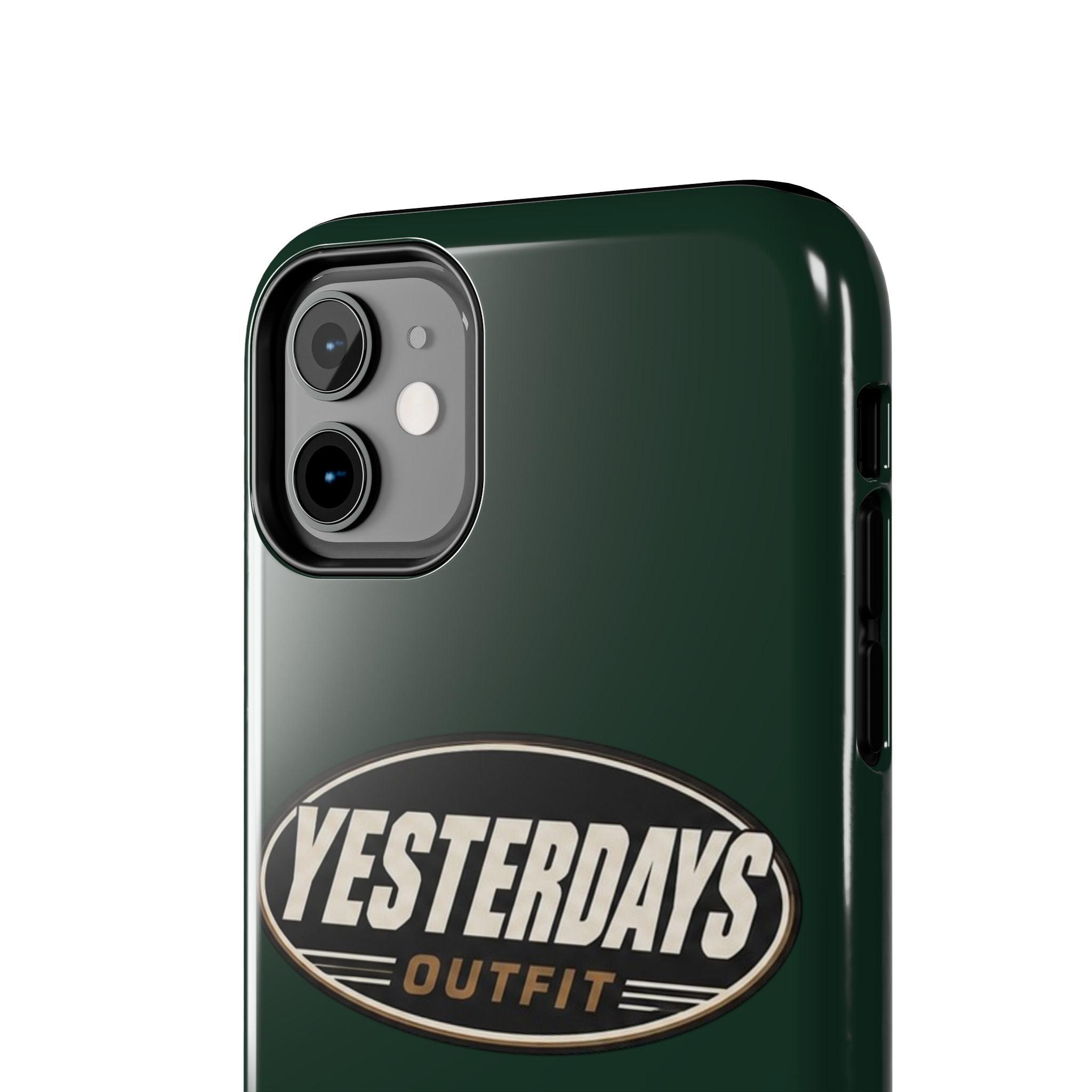 Yesterdays Outfit Logo Tough Phone Case | Retro Oval Badge, Dark Green