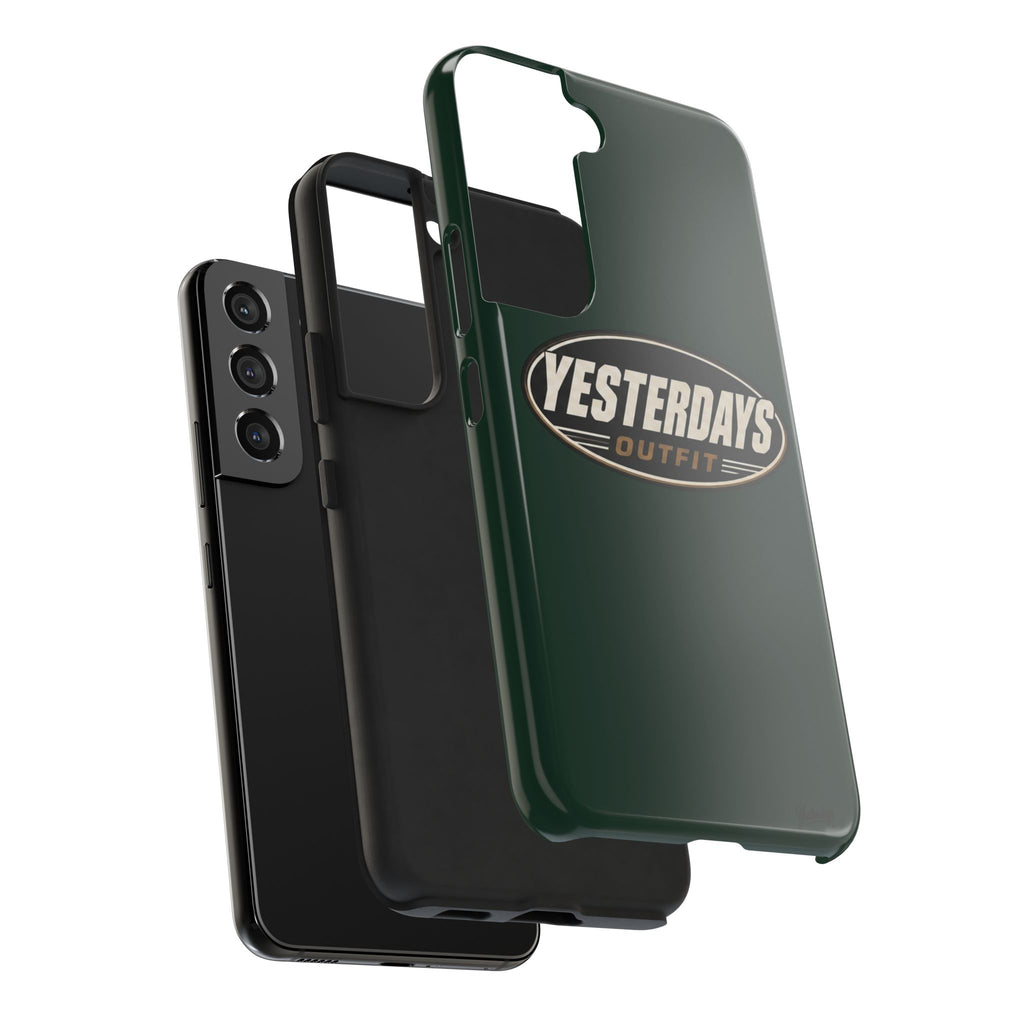 Yesterdays Outfit Logo Tough Phone Case | Retro Oval Badge, Dark Green
