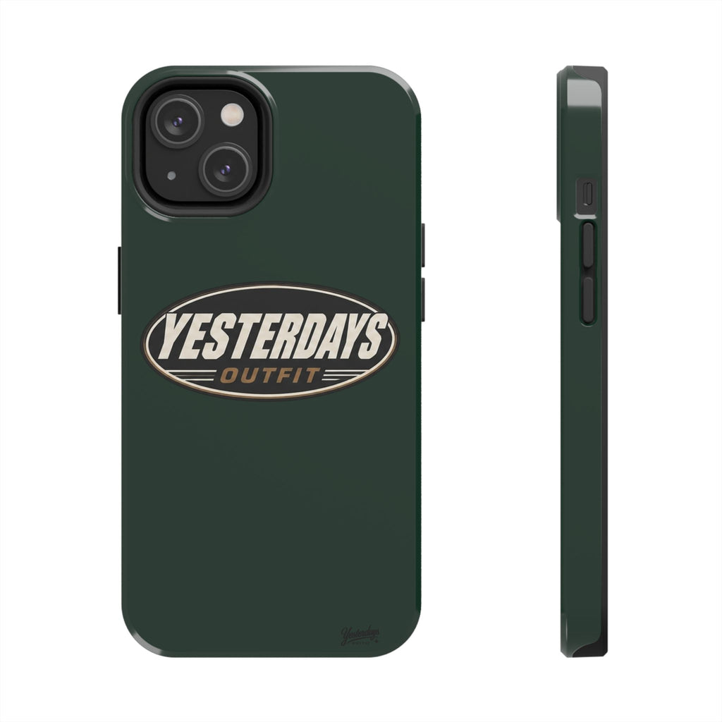 Yesterdays Outfit Logo Tough Phone Case | Retro Oval Badge, Dark Green